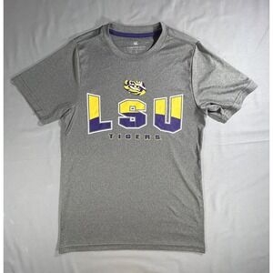 Colosseum LSU Tigers short sleeve gray slim fit Tshirt men's small